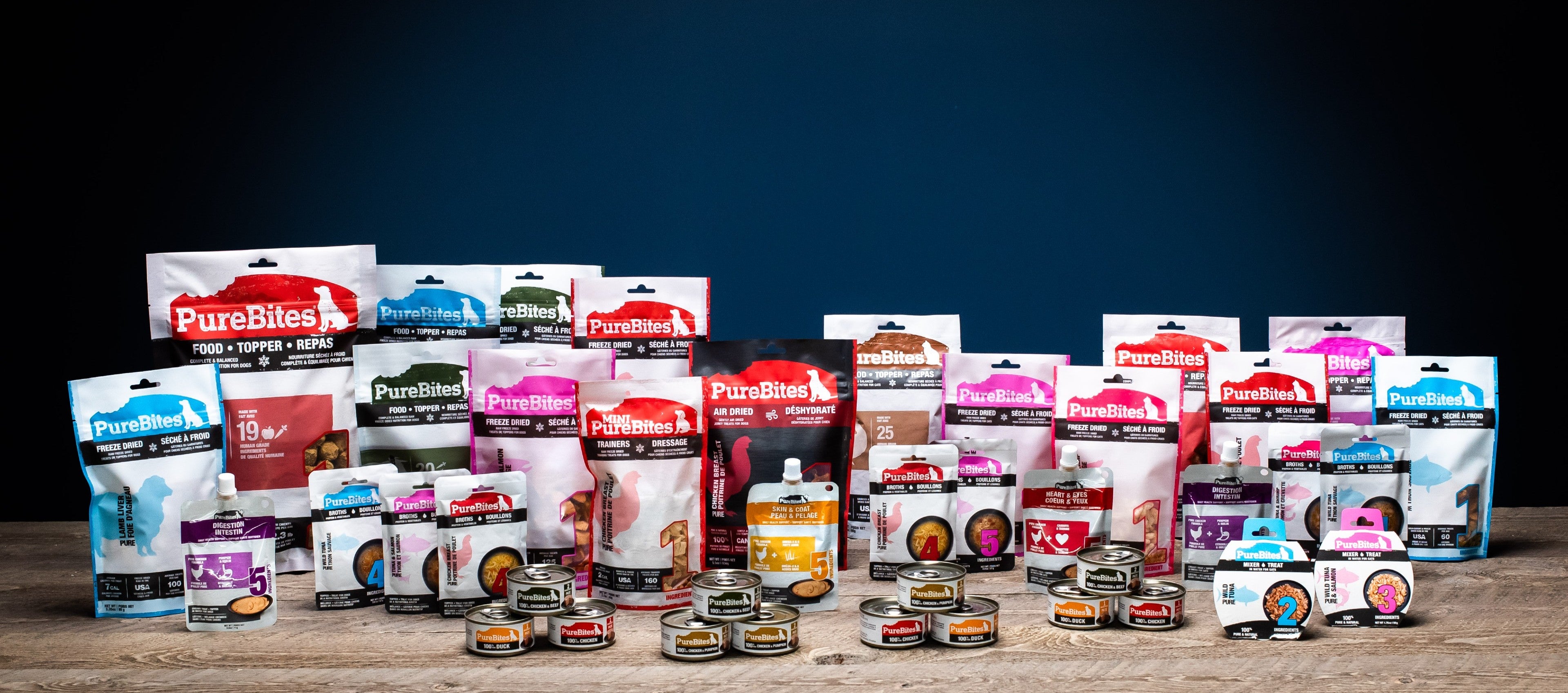 The full assortment of PureBites products